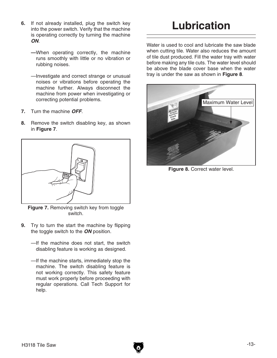 Lubrication | Grizzly H3118 User Manual | Page 15 / 26