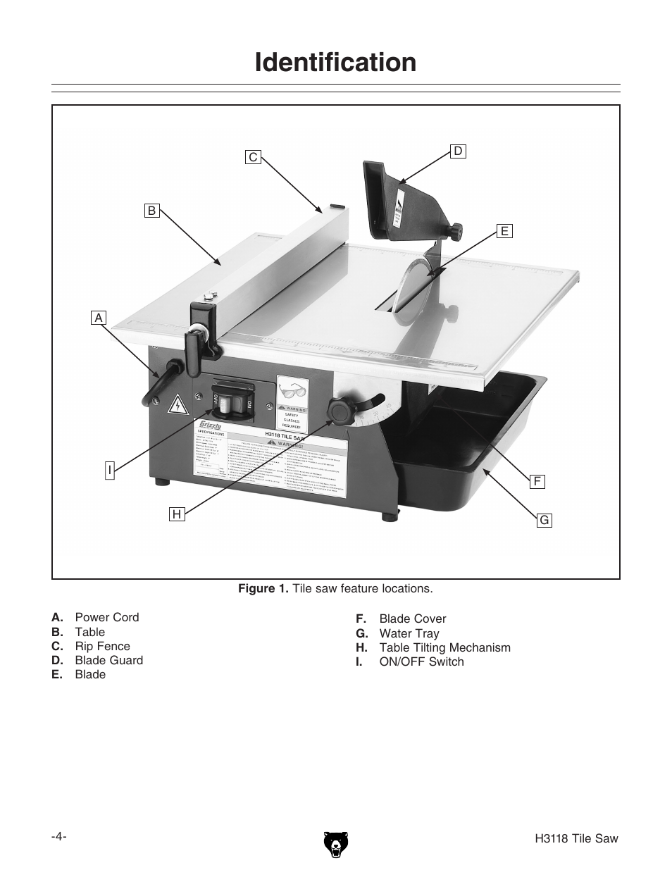 Identification | Grizzly H3118 User Manual | Page 6 / 26