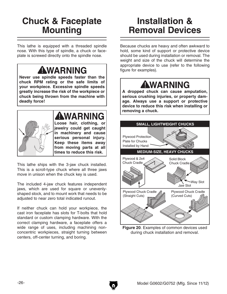 Grizzly 10" x 22" Benchtop Lathe G0602 User Manual | Page 28 / 96