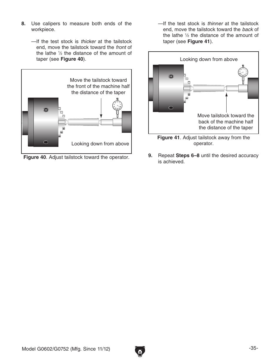 Grizzly 10" x 22" Benchtop Lathe G0602 User Manual | Page 37 / 96