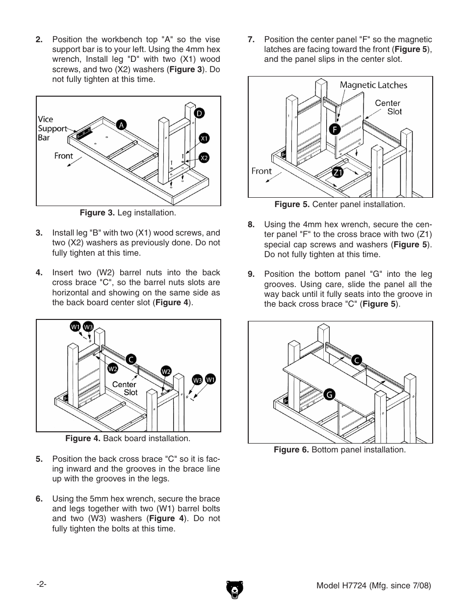 Grizzly 60" WORKBENCH H7724 User Manual | Page 2 / 5