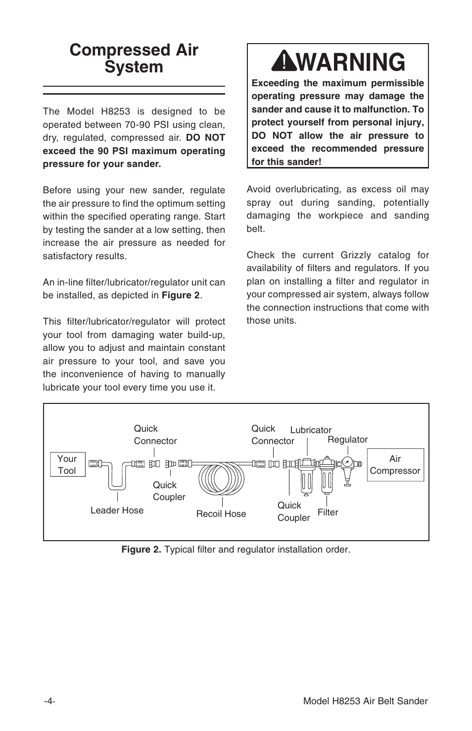 Compressed air system | Grizzly H8253 User Manual | Page 6 / 16