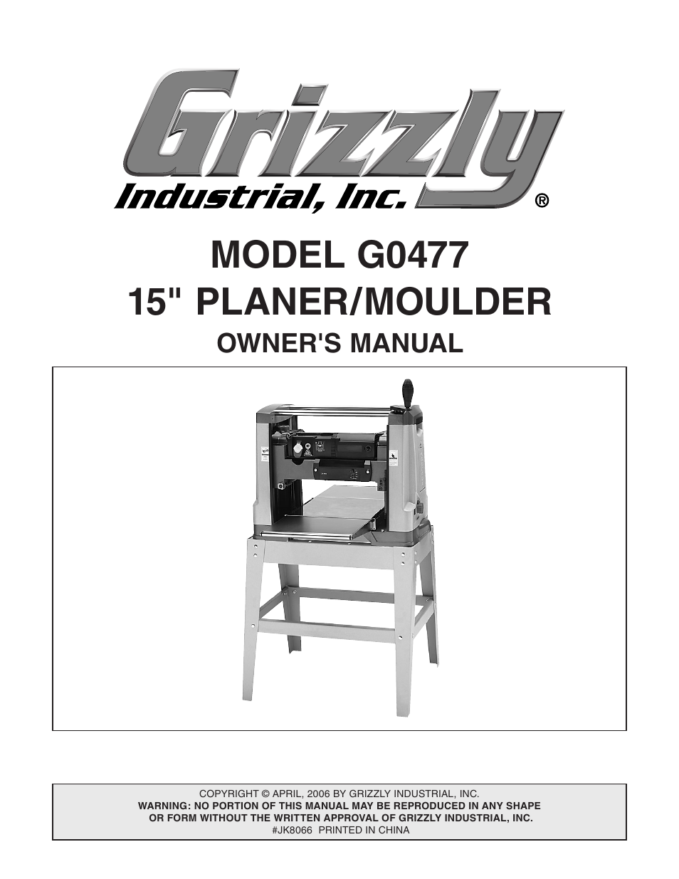 Grizzly G0477 User Manual | 48 pages