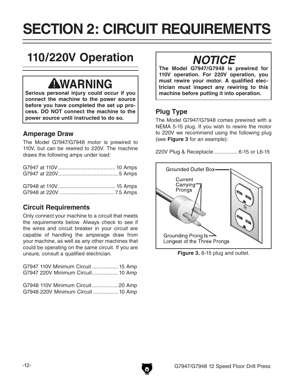 Notice | Grizzly G7947 User Manual | Page 14 / 56