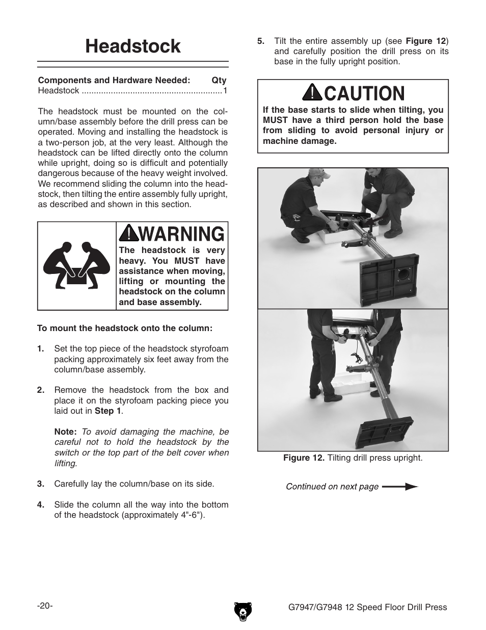 Headstock | Grizzly G7947 User Manual | Page 22 / 56