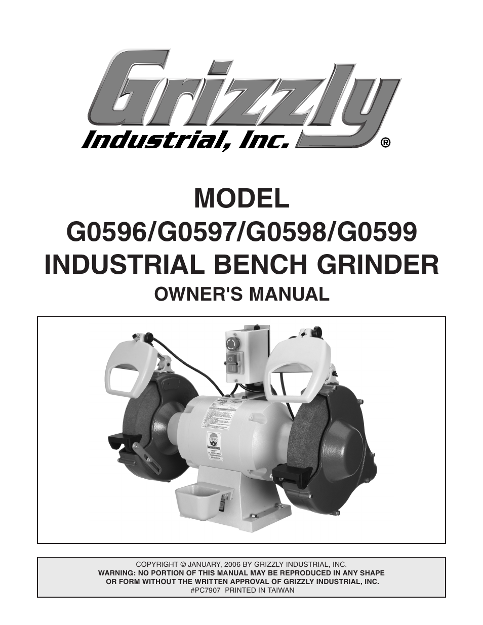 Owner's manual | Grizzly G0596 User Manual | Page 2 / 33