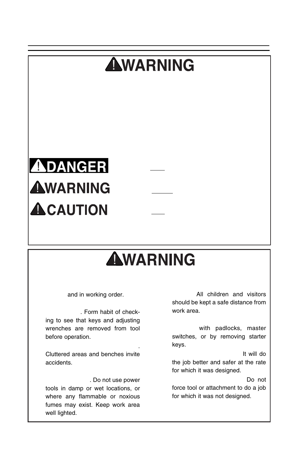 Safety, Notice, Safety instructions for power tools | Grizzly H2909 User Manual | Page 2 / 16