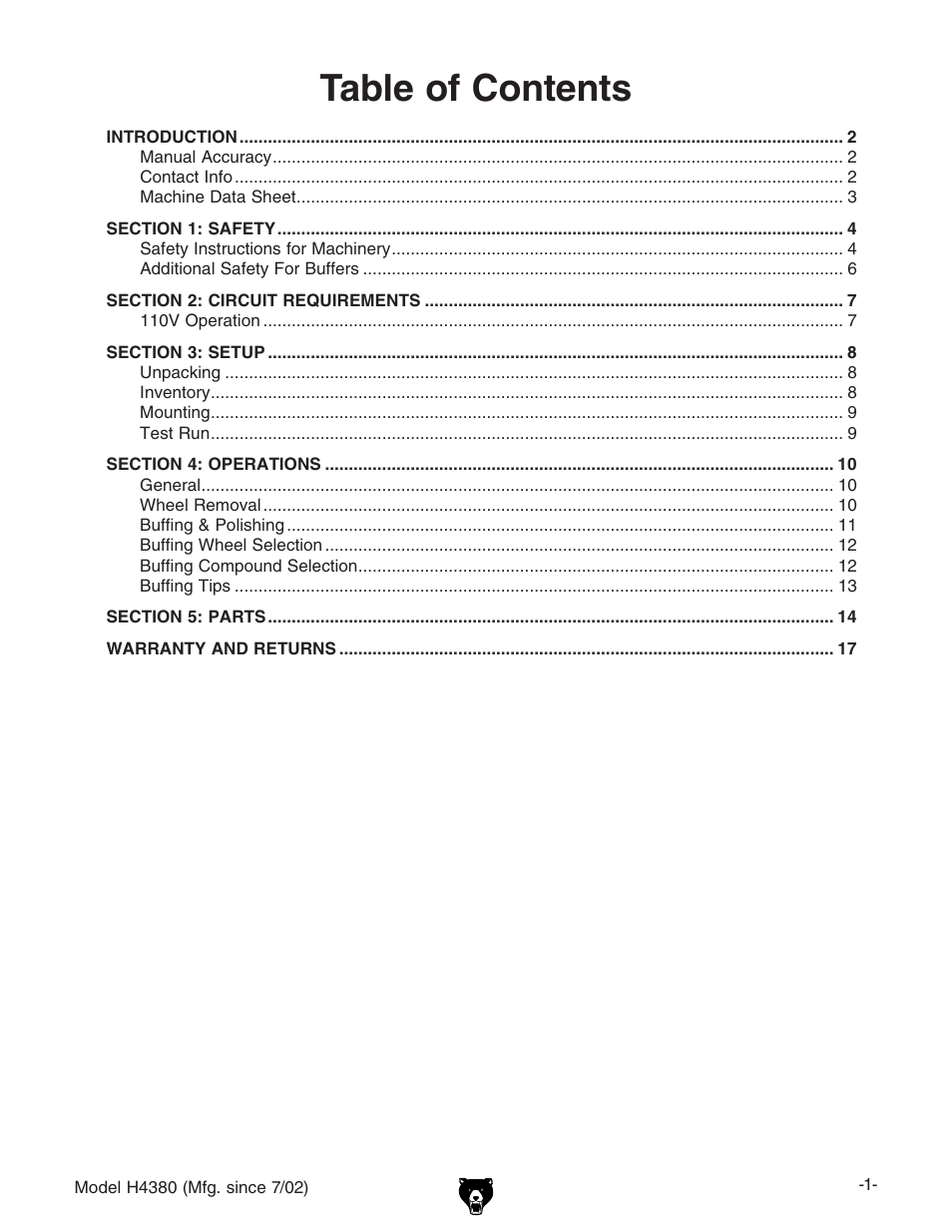 Grizzly H4380 User Manual | Page 3 / 20