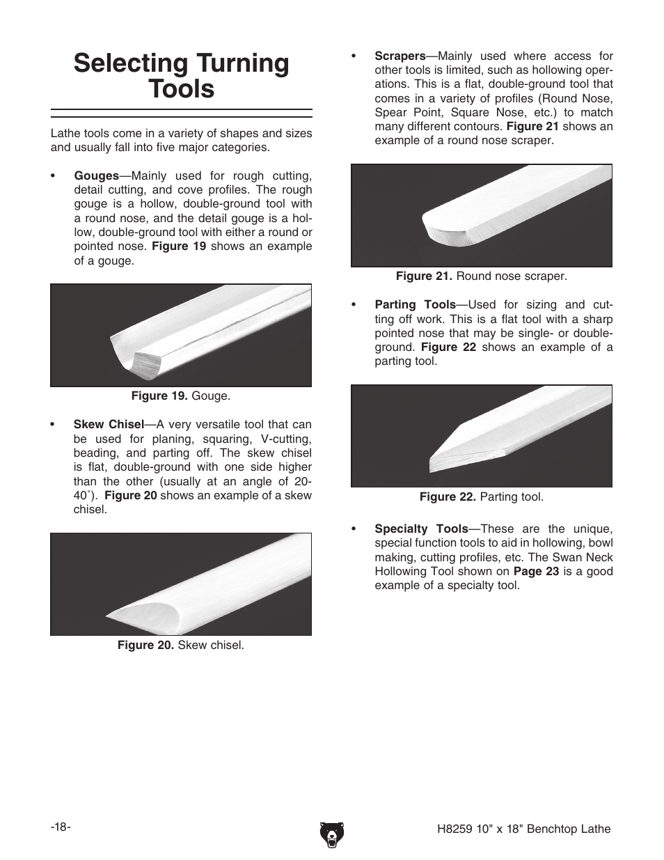 Selecting turning tools | Grizzly H8259 User Manual | Page 20 / 36