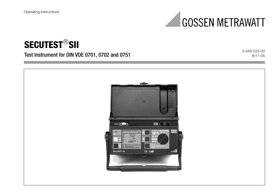 Gossen MetraWatt 702 User Manual | 48 pages