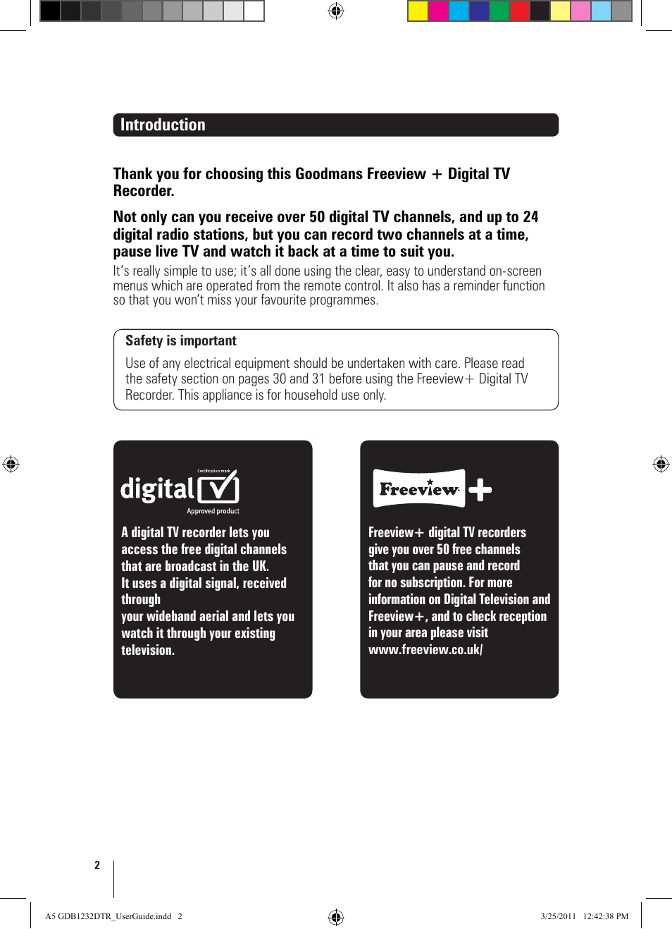 Introduction | Goodmans GDB1232DTR User Manual | Page 2 / 32