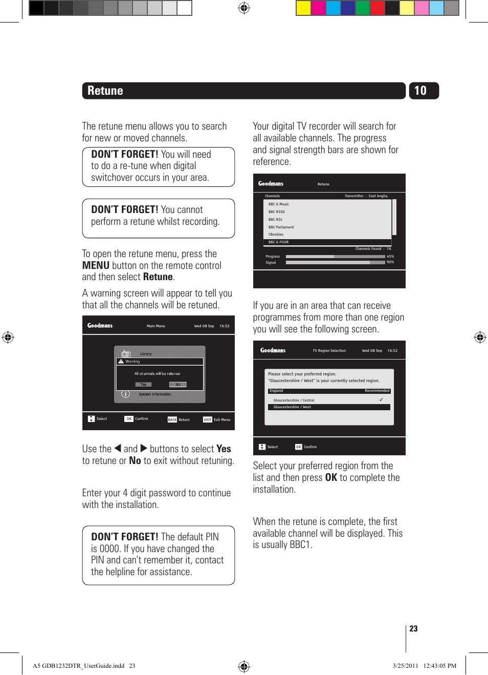 10 retune | Goodmans GDB1232DTR User Manual | Page 23 / 32