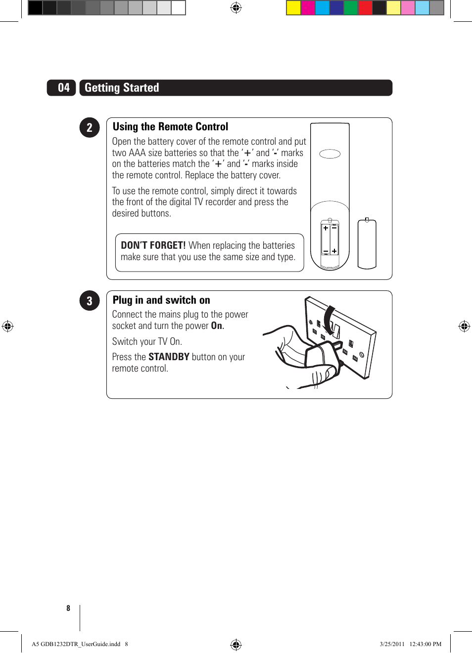 04 getting started | Goodmans GDB1232DTR User Manual | Page 8 / 32