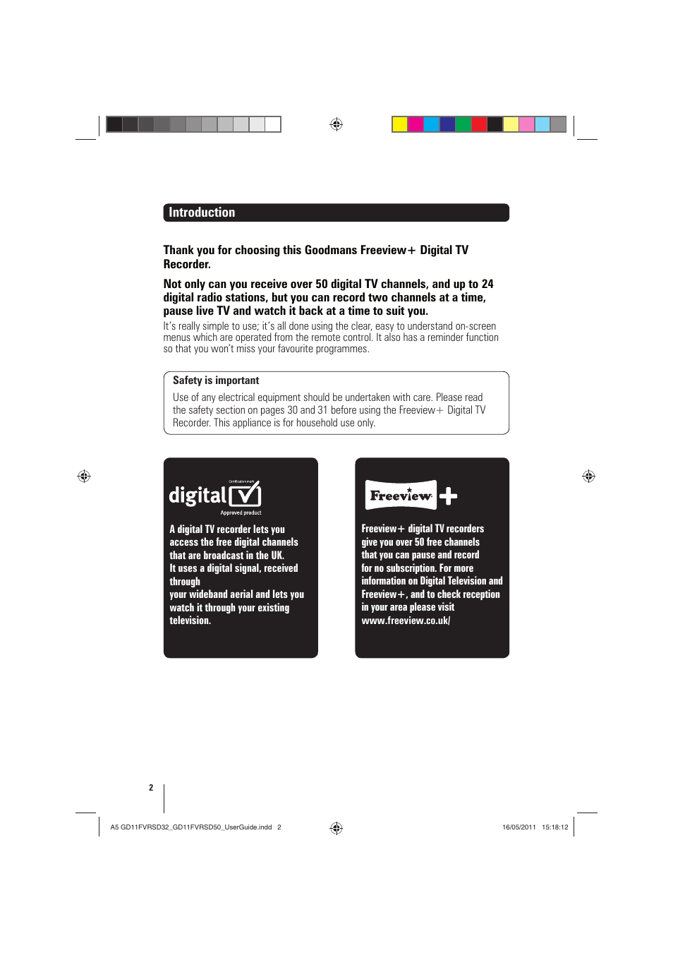 Introduction | Goodmans GD11FVRSD32 User Manual | Page 2 / 32