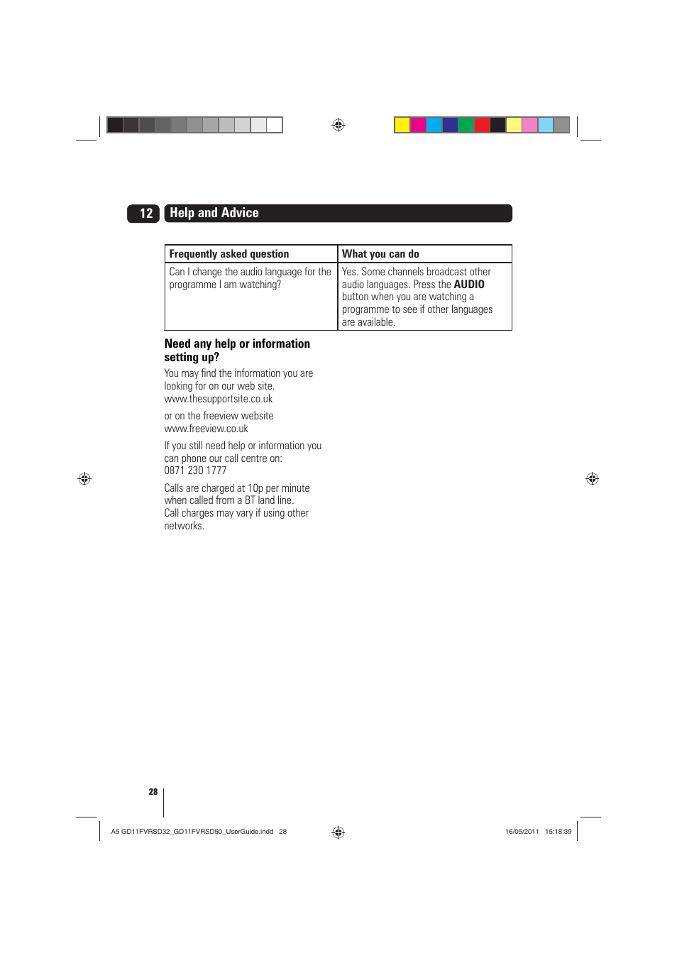 12 help and advice | Goodmans GD11FVRSD32 User Manual | Page 28 / 32