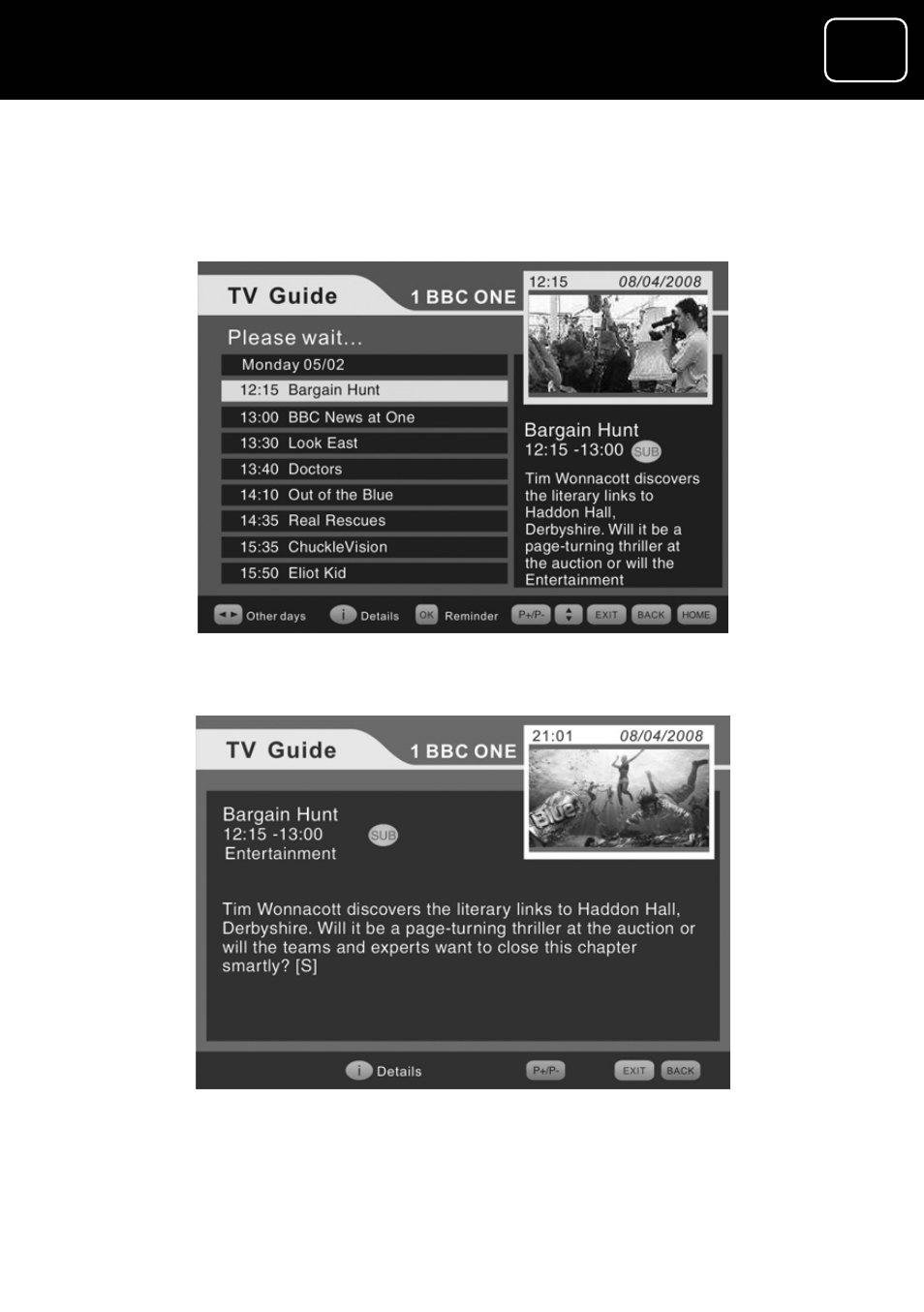 How to use the tv programme guide, Adr10 set top box, Adr10 digital tv receiver | Gdr10 digital tv receiver | Goodmans GDR10 User Manual | Page 37 / 76
