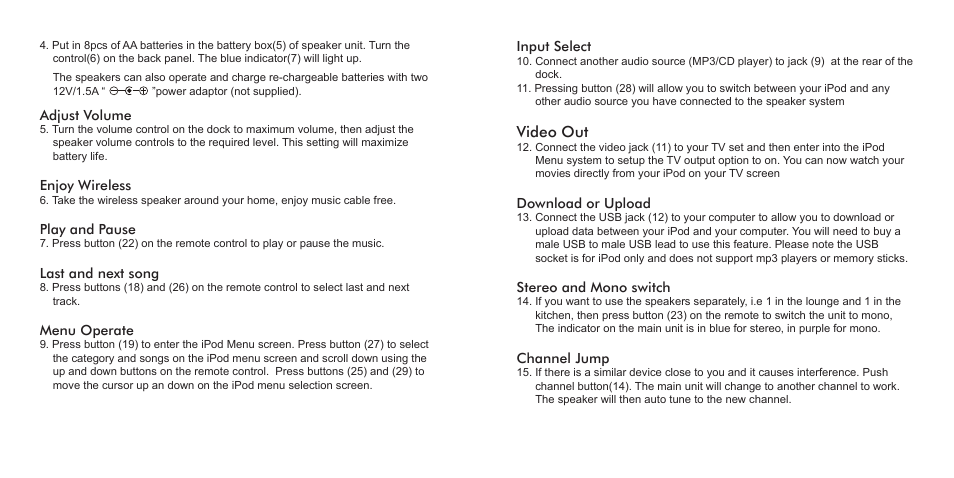 页面 4, Video out | Goodmans GSPK26W User Manual | Page 4 / 5