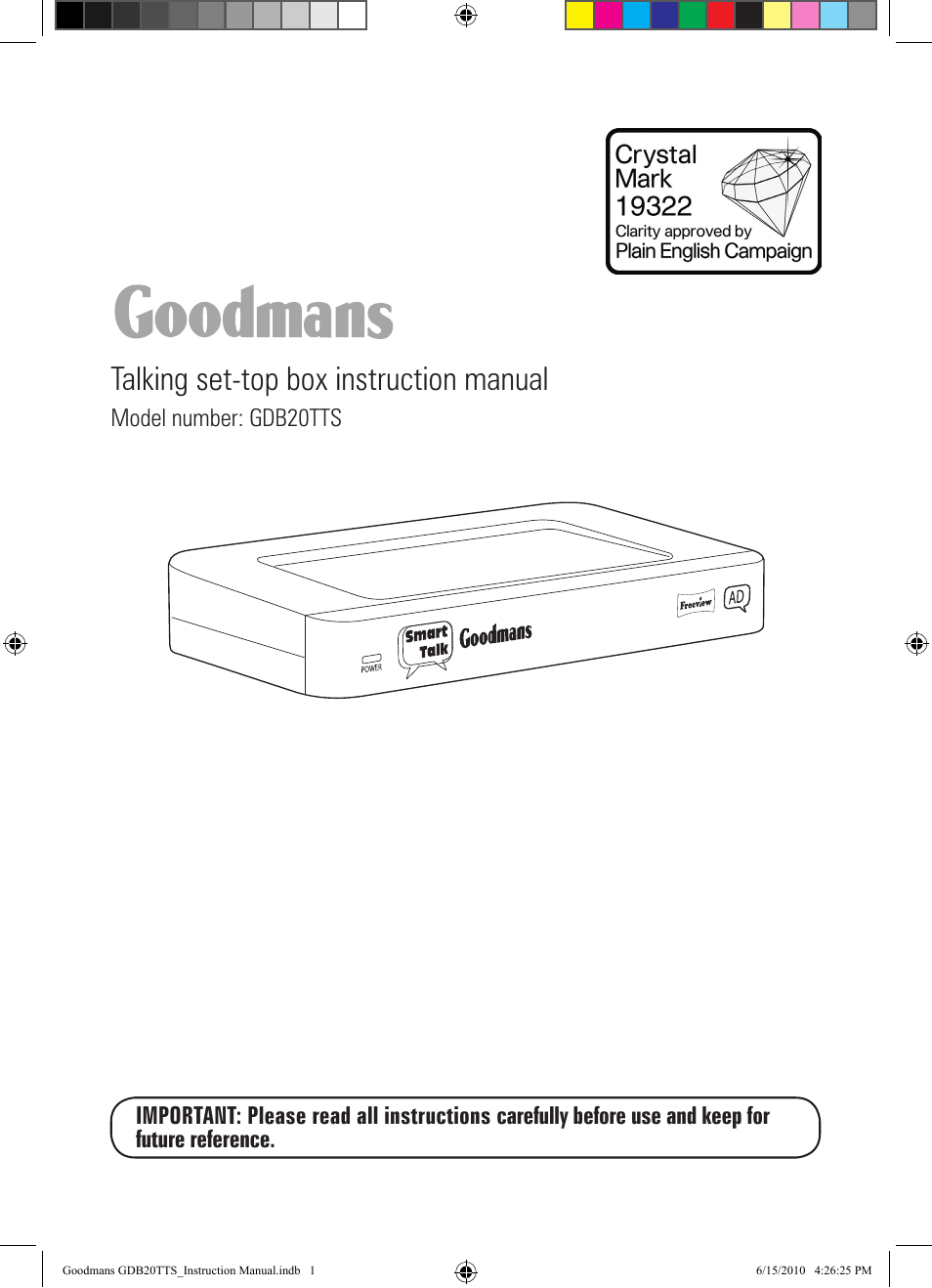 Goodmans GDB20TTS User Manual | 76 pages