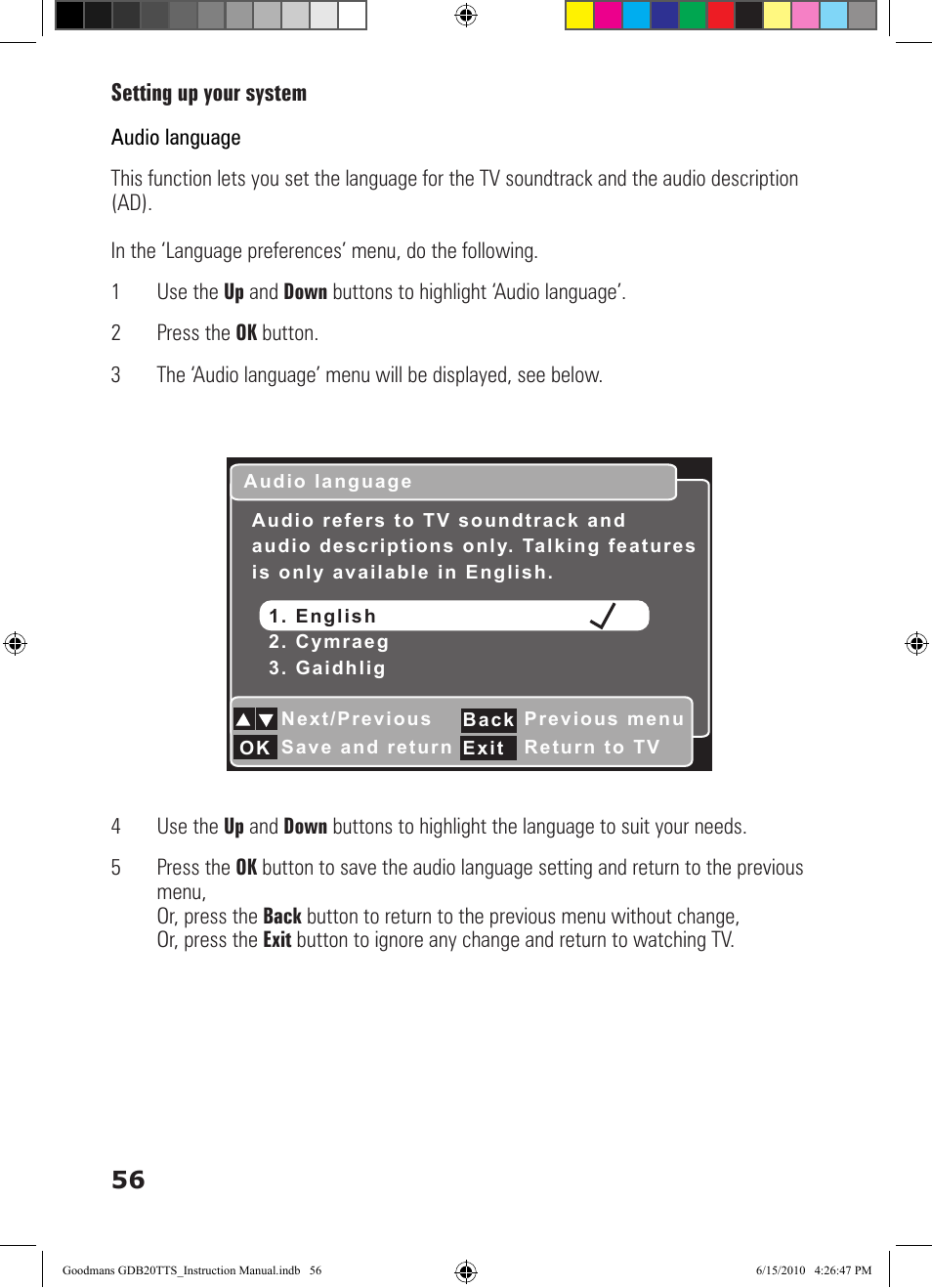 Goodmans GDB20TTS User Manual | Page 56 / 76