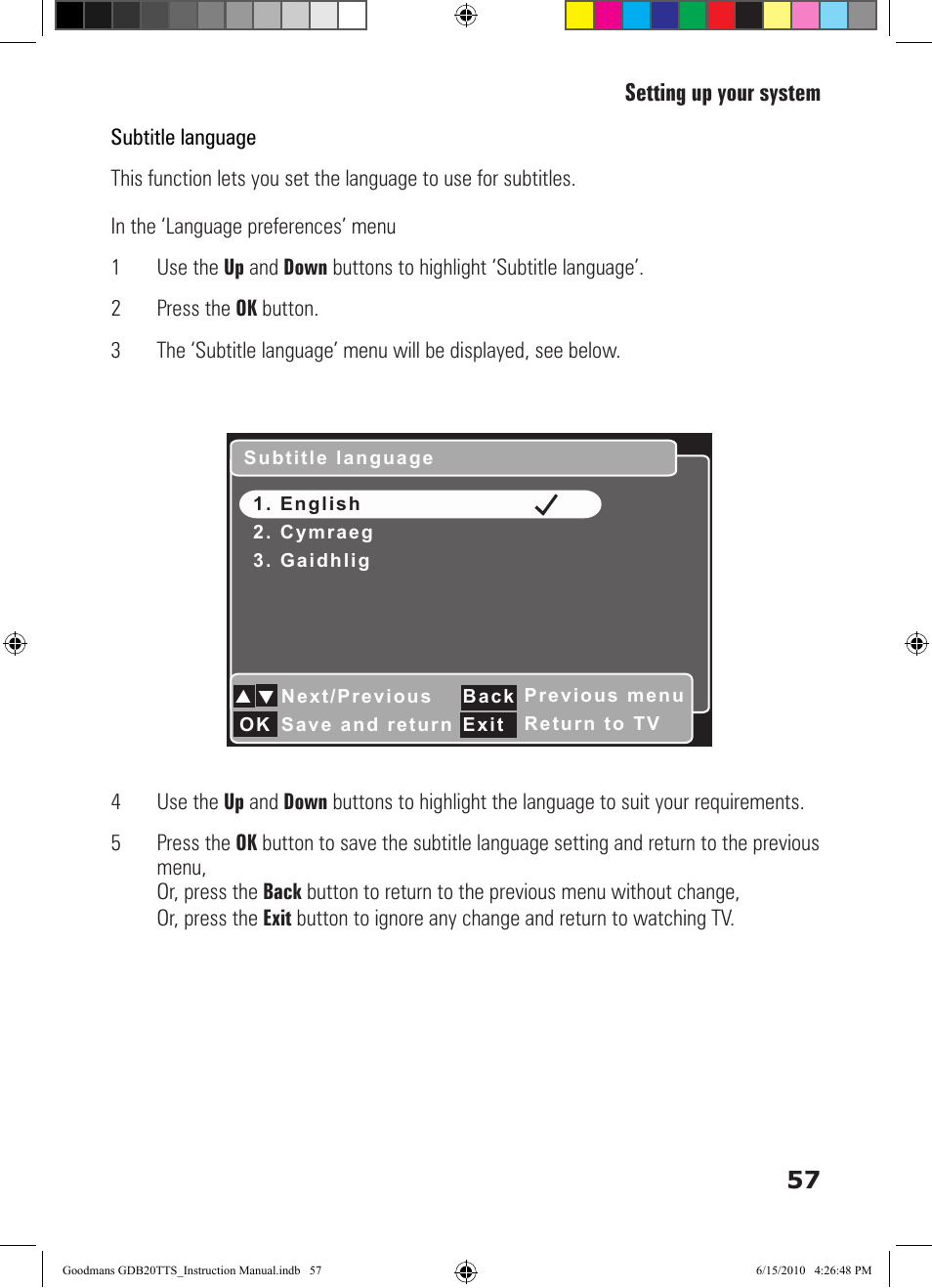 Goodmans GDB20TTS User Manual | Page 57 / 76