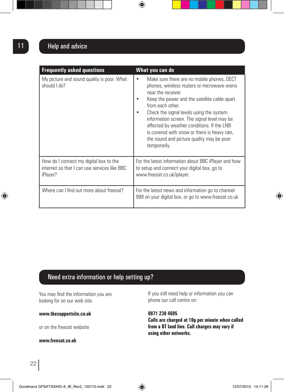 Goodmans GFSAT200HD/A User Manual | Page 22 / 28