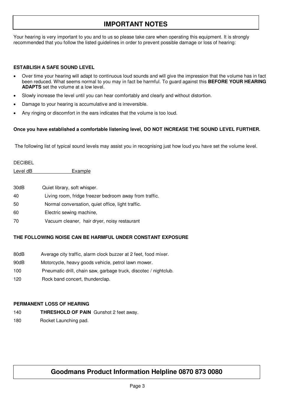 Goodmans GSR75WDAB User Manual | Page 3 / 22