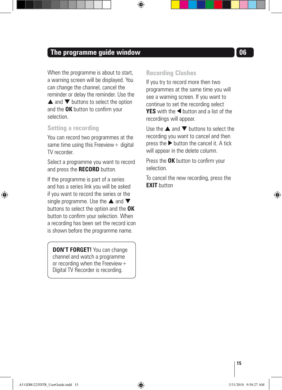 06 the programme guide window | Goodmans GDB1225DTR User Manual | Page 15 / 32