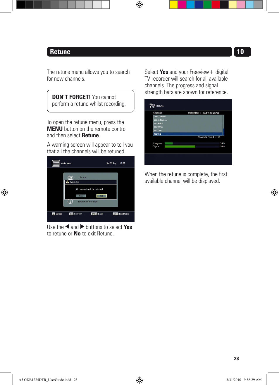 10 retune | Goodmans GDB1225DTR User Manual | Page 23 / 32