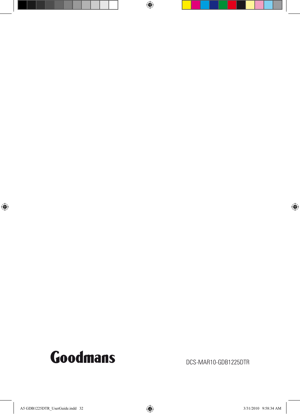 Goodmans GDB1225DTR User Manual | Page 32 / 32