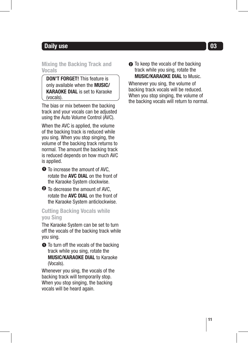 Daily use | Goodmans XB7CDGIP User Manual | Page 11 / 28