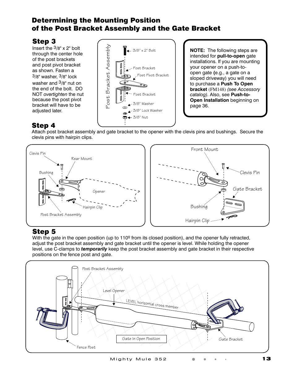 Step 3, Step 4 | GTO Mighty Mule 352 User Manual | Page 17 / 48