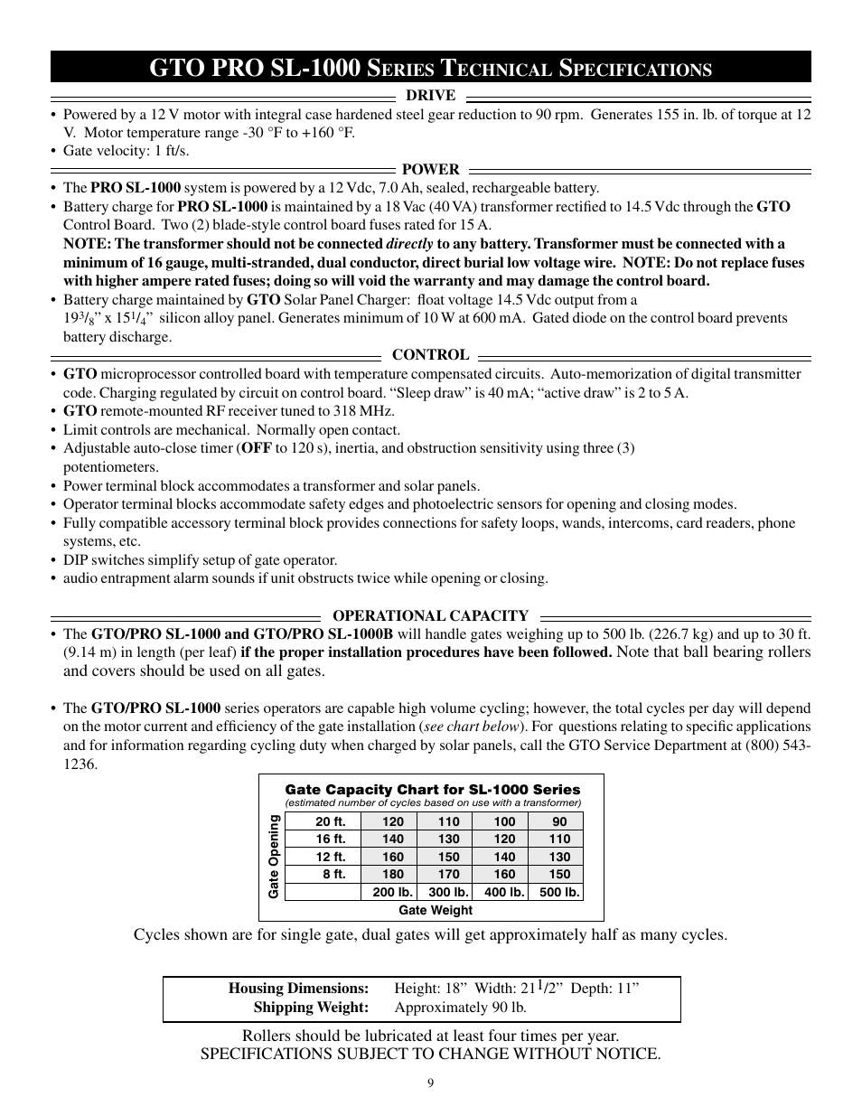 Gto pro sl-1000 s | GTO SL-1000B User Manual | Page 11 / 43
