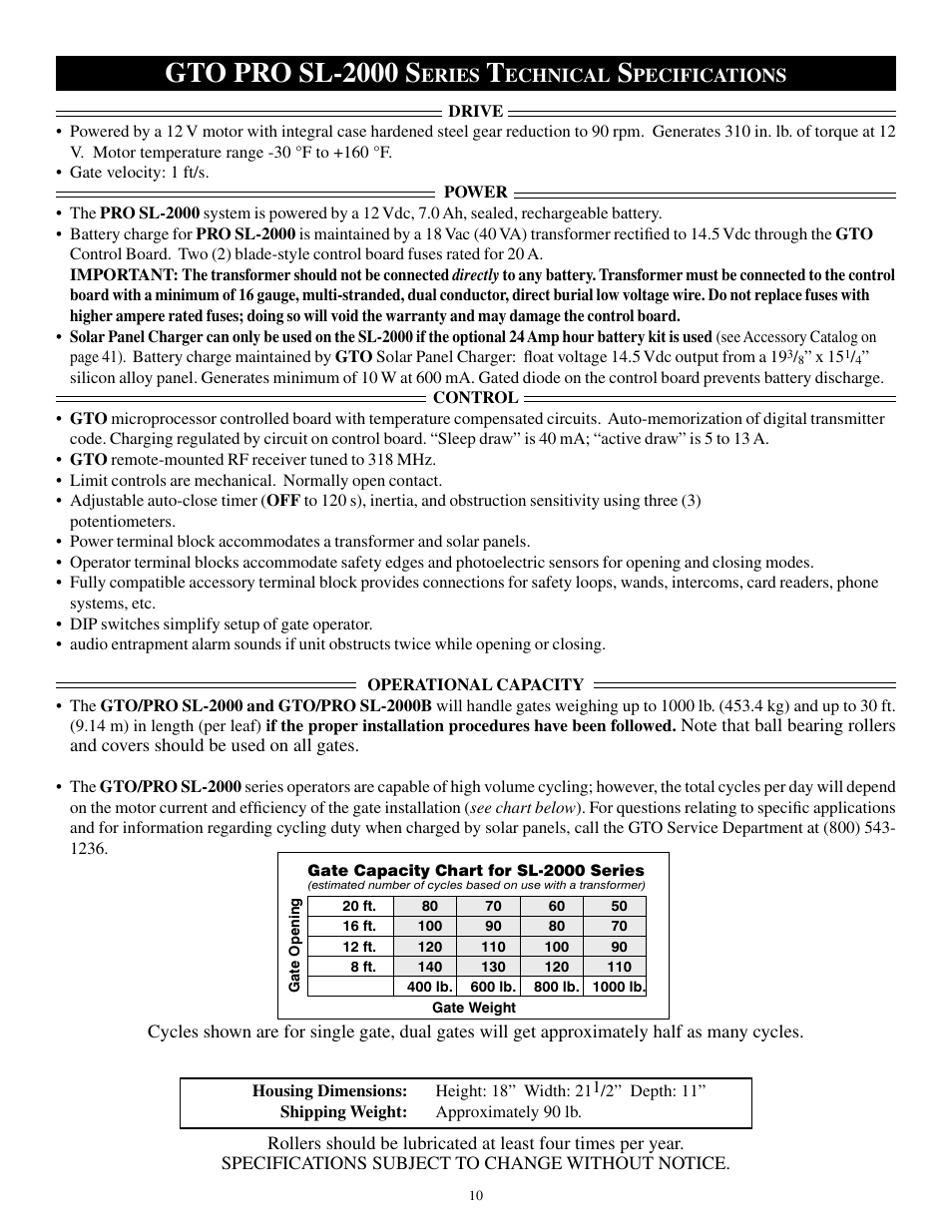 Gto pro sl-2000 s | GTO SL-1000B User Manual | Page 12 / 43
