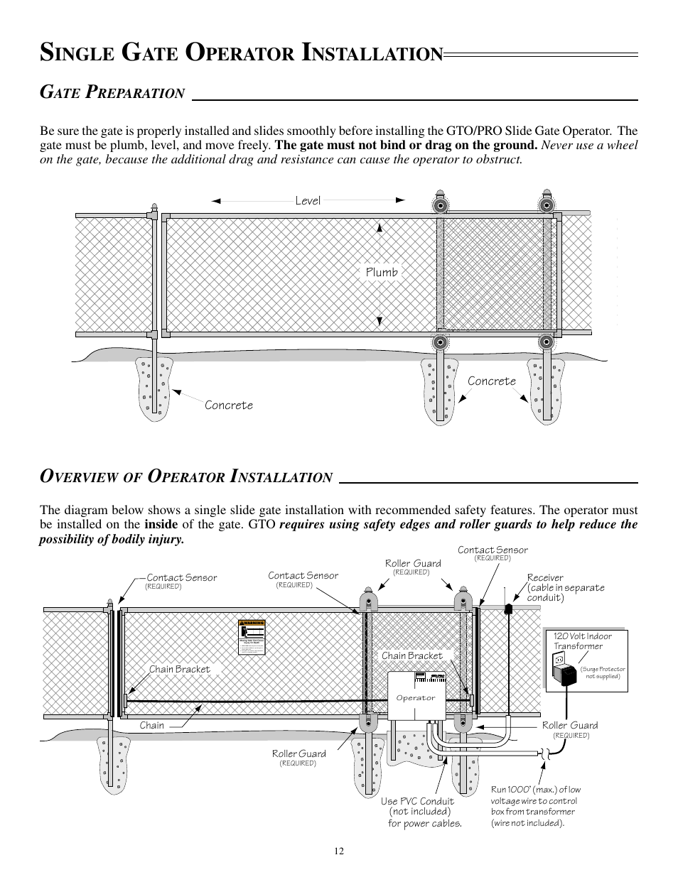 Ingle, Perator, Nstallation | GTO SL-1000B User Manual | Page 14 / 43