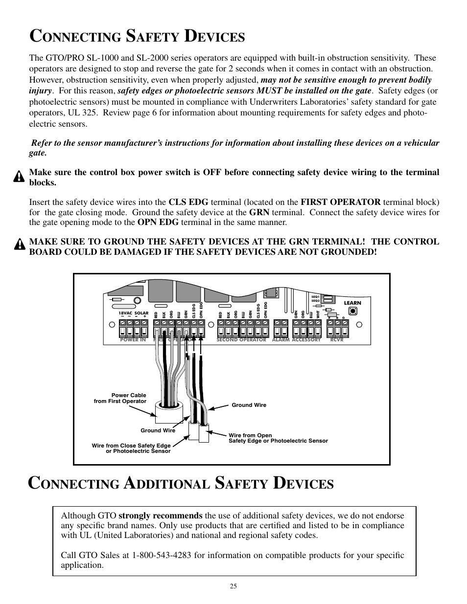 Onnecting, Afety, Evices | Dditional | GTO SL-1000B User Manual | Page 27 / 43