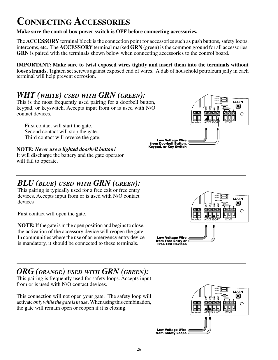 Onnecting, Ccessories | GTO SL-1000B User Manual | Page 28 / 43