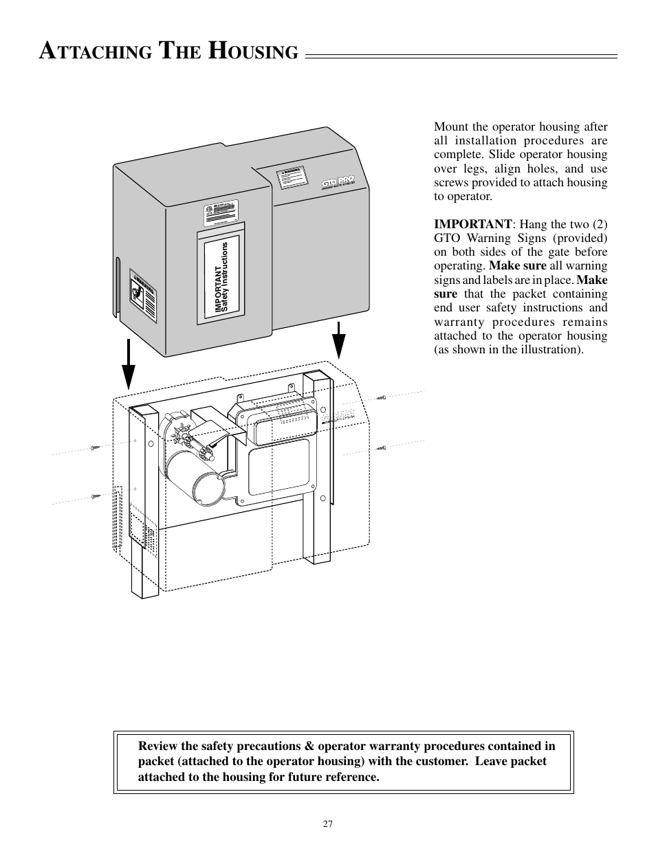 Ttaching, Ousing | GTO SL-1000B User Manual | Page 29 / 43
