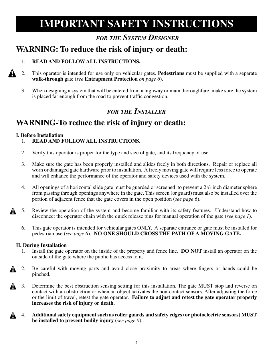 Important safety instructions, Warning: to reduce the risk of injury or death, Warning-to reduce the risk of injury or death | GTO SL-1000B User Manual | Page 4 / 43