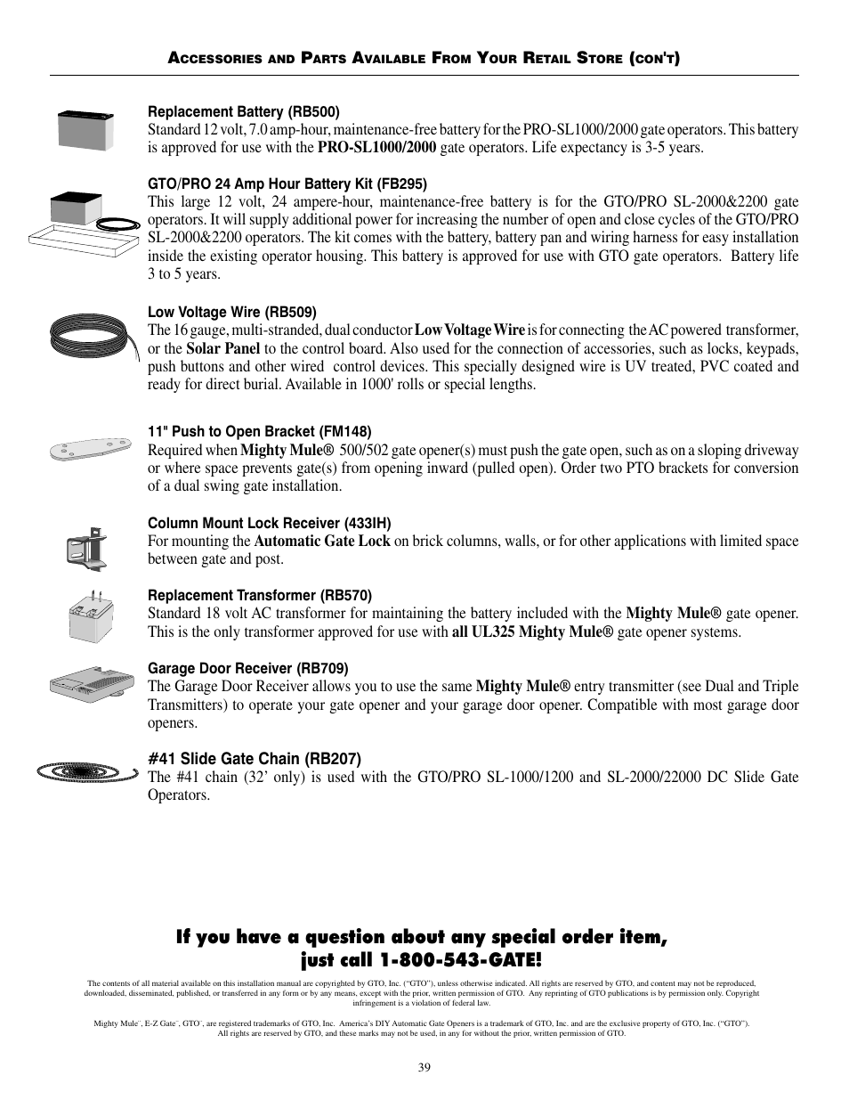 GTO SL-1000B User Manual | Page 41 / 43