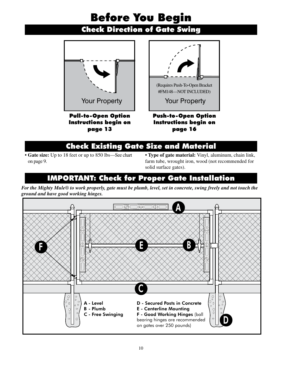 Before you begin | GTO UL325 SERIES User Manual | Page 13 / 43