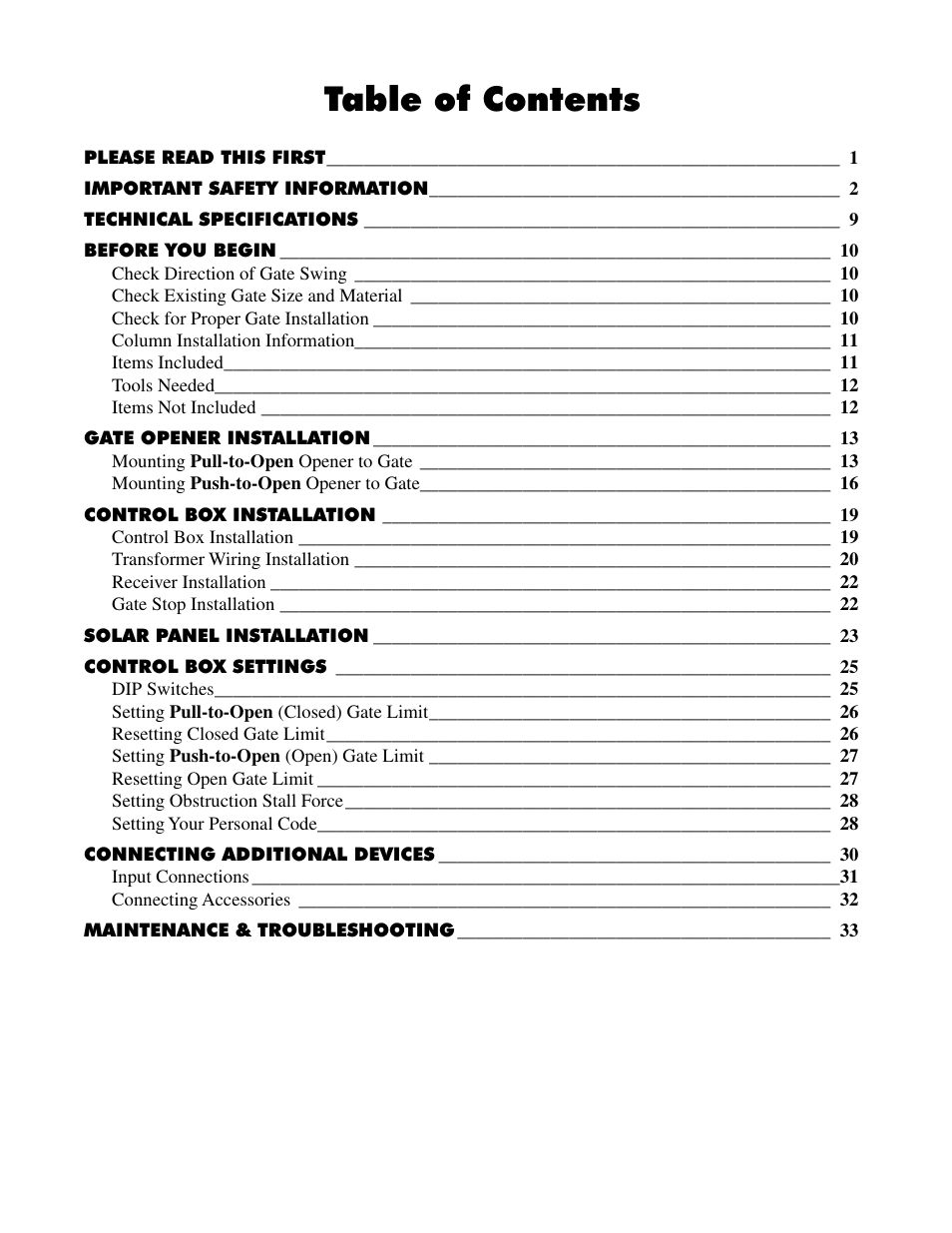 GTO UL325 SERIES User Manual | Page 3 / 43