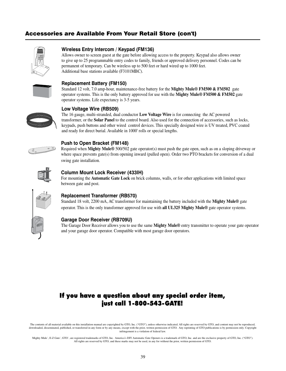 GTO UL325 SERIES User Manual | Page 42 / 43