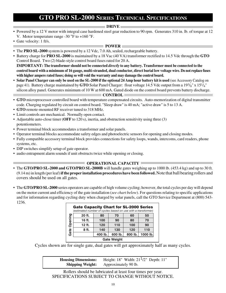 Gto pro sl-2000 s | GTO SL-1000 User Manual | Page 13 / 44