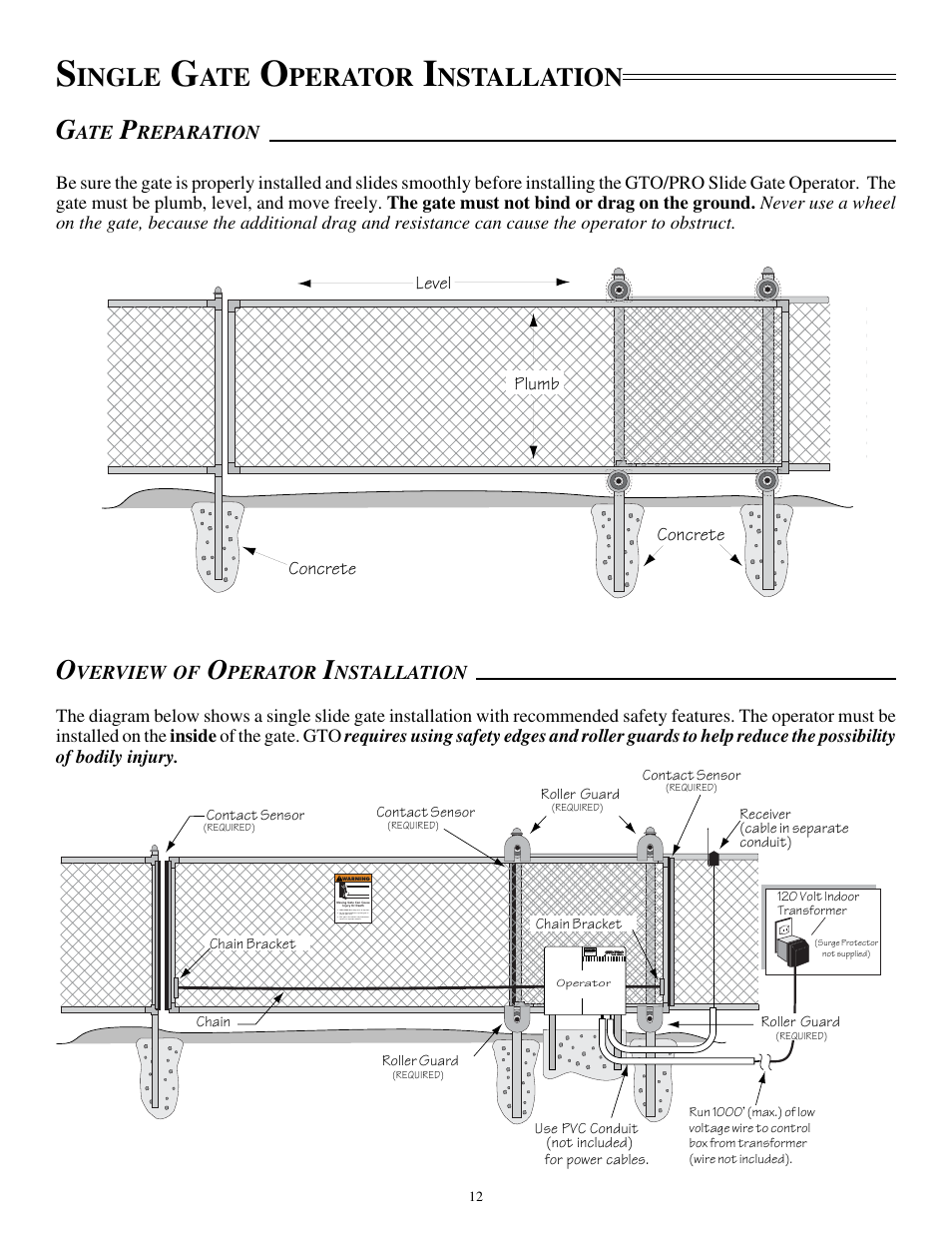 Ingle, Perator, Nstallation | GTO SL-1000 User Manual | Page 15 / 44