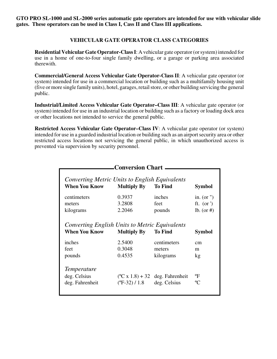 GTO SL-1000 User Manual | Page 2 / 44