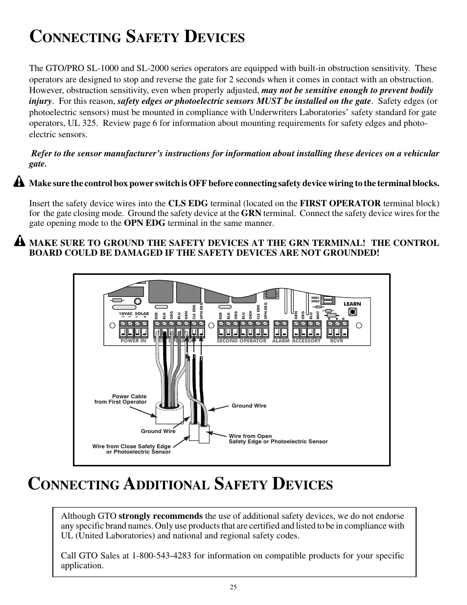 Onnecting, Afety, Evices | Dditional | GTO SL-1000 User Manual | Page 28 / 44