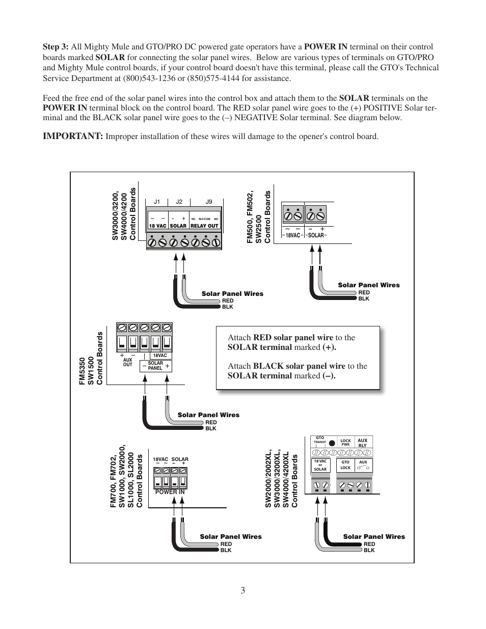 Important | GTO FM121 User Manual | Page 3 / 6