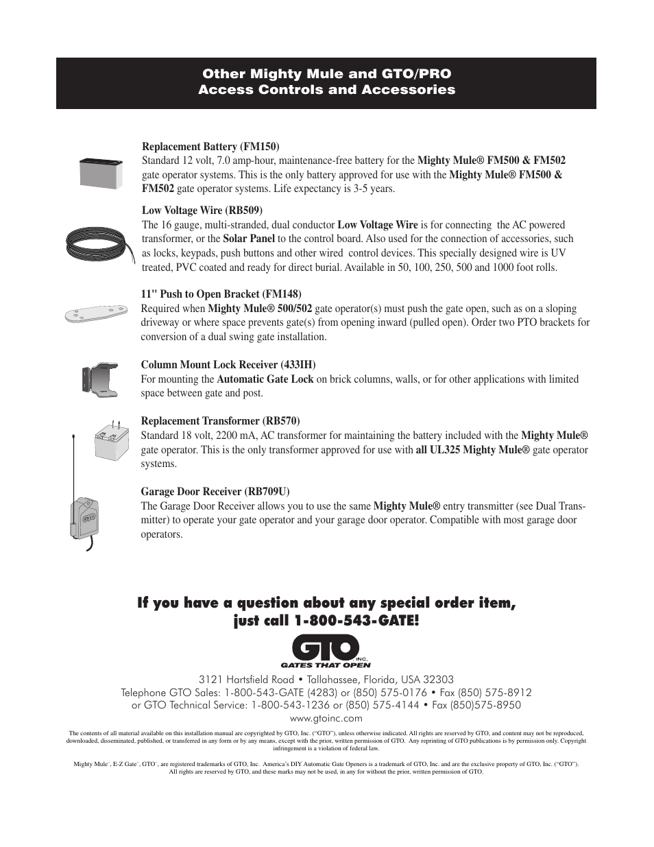 GTO FM121 User Manual | Page 6 / 6