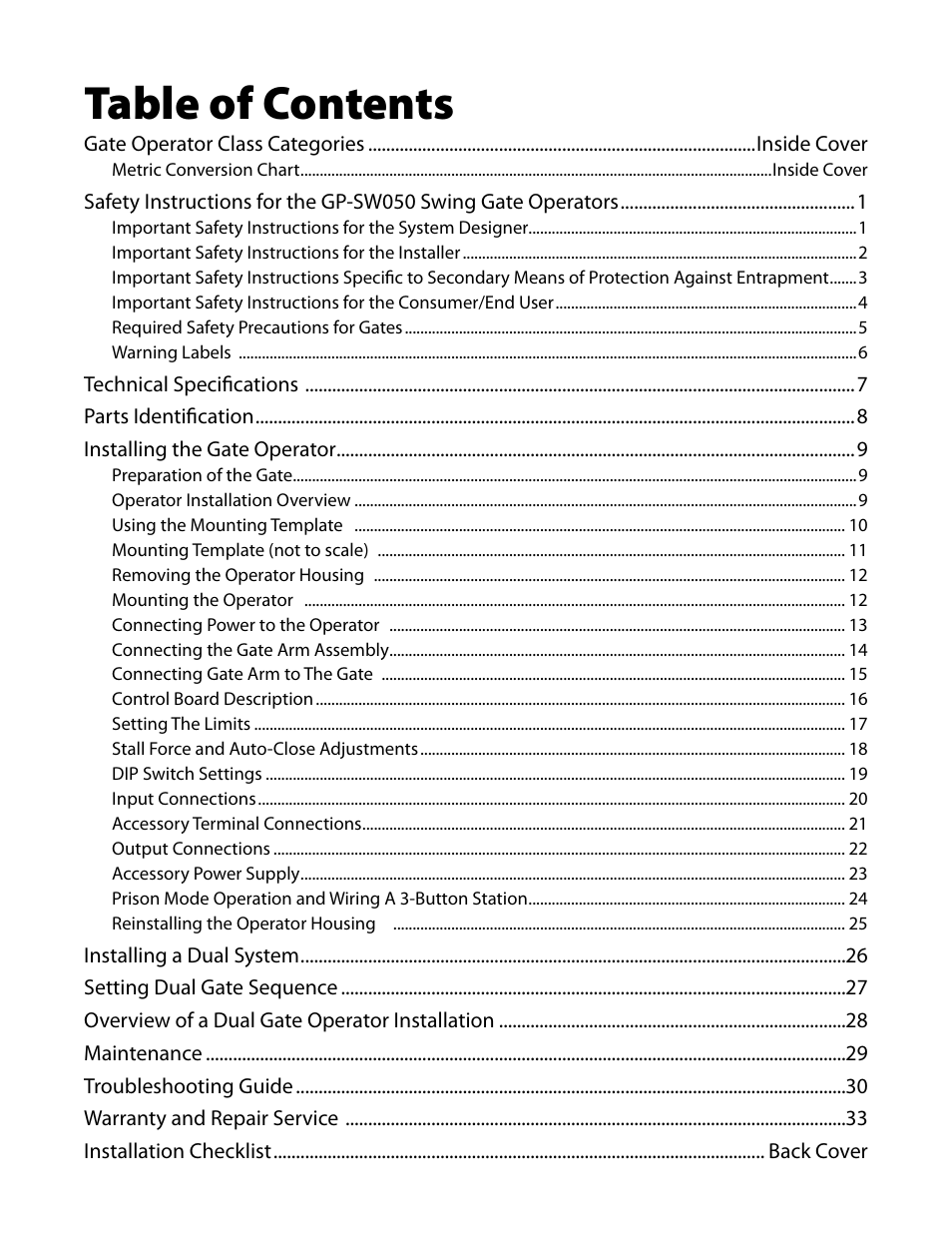 GTO GP-SW050 User Manual | Page 3 / 37