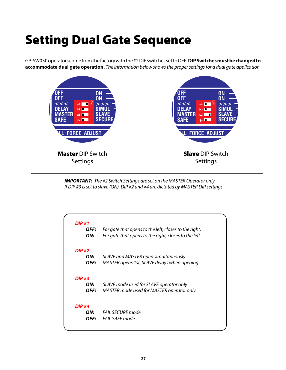 Setting dual gate sequence | GTO GP-SW050 User Manual | Page 30 / 37